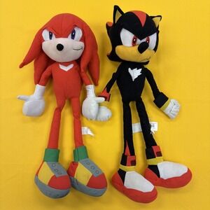 Kellytoy Sonic the Hedgehog 2009 Shadow & Knuckles Plush 16" Bundle As Is - READ